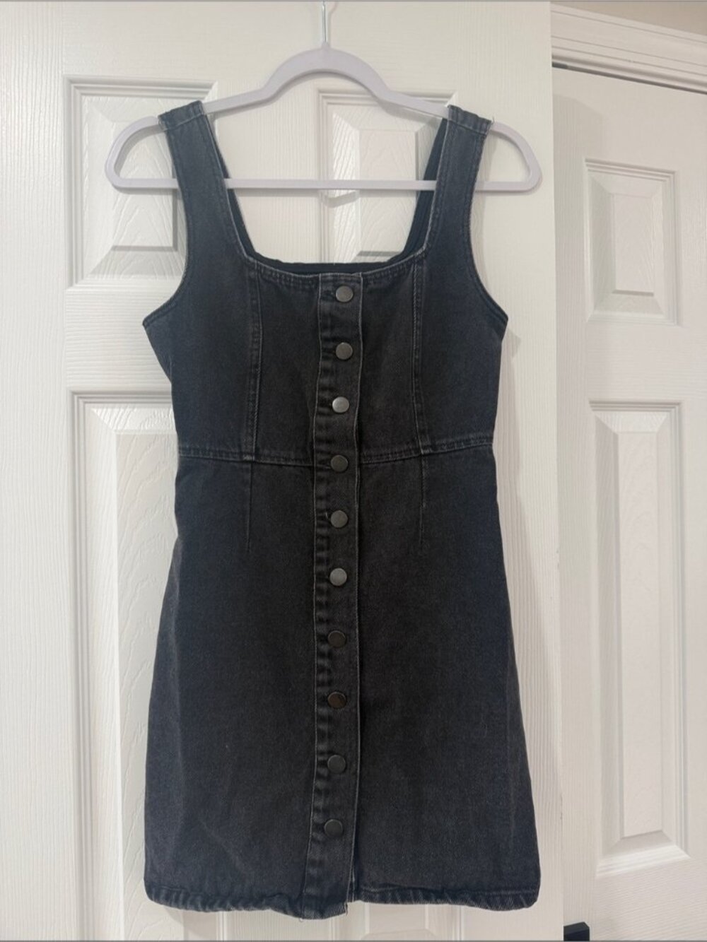 Urban Outfitters Black Denim Button-Front mini Dress
